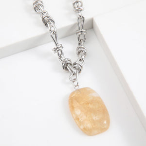 Collar Corto Piedra Plateado Humana