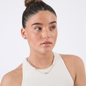 Set de aros y collar Susy Plateado ID