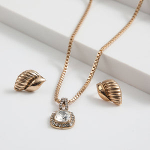 Set de aros y collar Cima Dorado ID