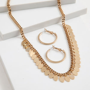 Set de Collar y Aros Petal Dorado Humana