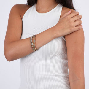 Set De 5 Pulseras Golden Dorado Humana