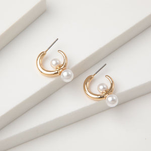 Aros Mediano Fashion Pearls 6 Dorado Humana