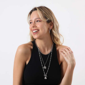 Collar Largo Cunit Plateado Humana