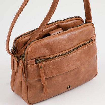 Cartera Bandolera Brisa Ecocuero Camel Humana