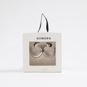 Aros Argolla Pato Plateado Acero Inoxidable Humana