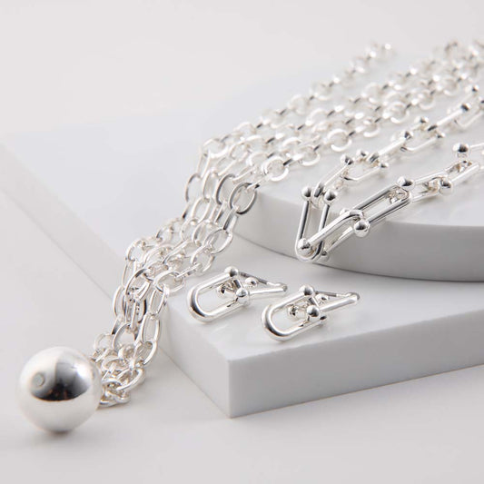 Collar Set Noelle Plateado Tatienne