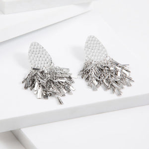 Aros Largo Flecos Plateado Humana