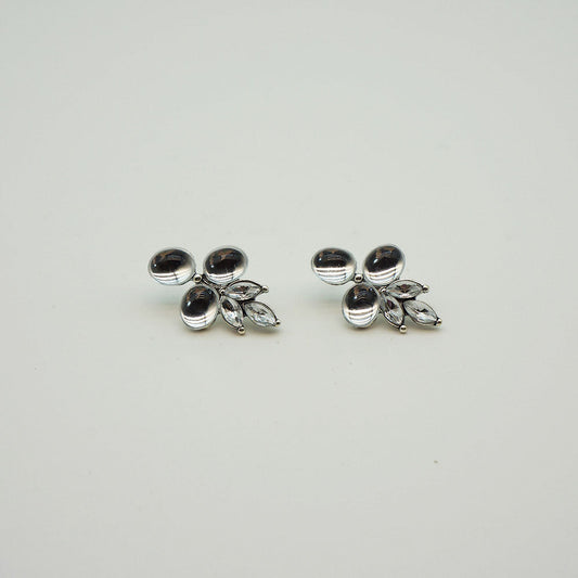 Aros Medianos Plateados Natural Mystic Rain Drops Tatienne