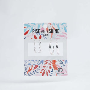Set Aros Luz Plateado i-D
