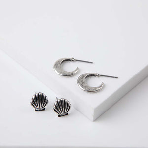 Set Aros Gladiolo Plateados Humana