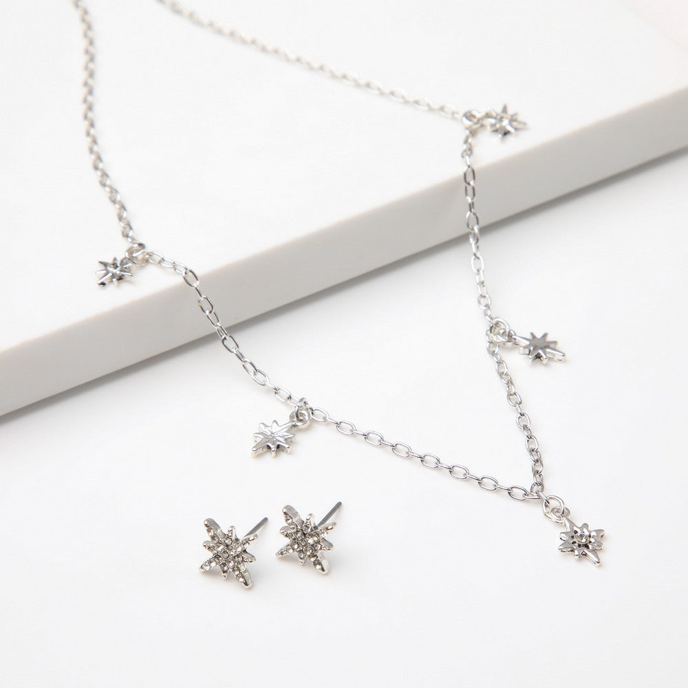 Set De Collar Hani Plateado I-D