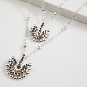 Collar Corto Doble Figo Plateado Tatienne