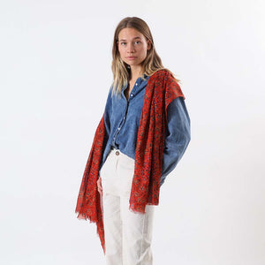 Pañuelo Estampado Marsala Rojo Tatienne