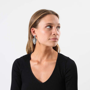 Aros Mediano Boho Plateado Humana