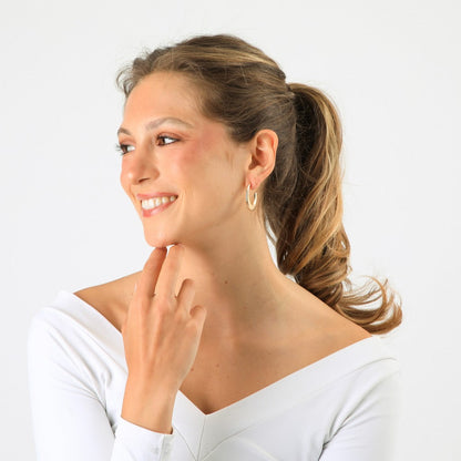 Aros Argollas Fiore Dorado Humana