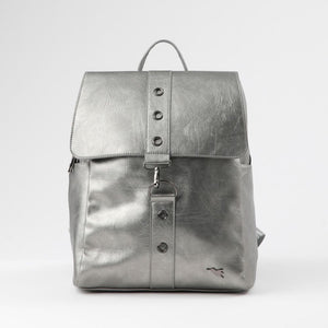 Mochila Amur Ecocuero plateado Tatienne