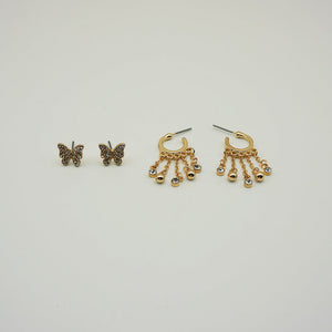 Aros Set Cascada Dorado Tatienne