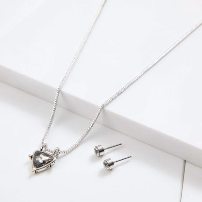Set De Collar Suri Plateado I-D