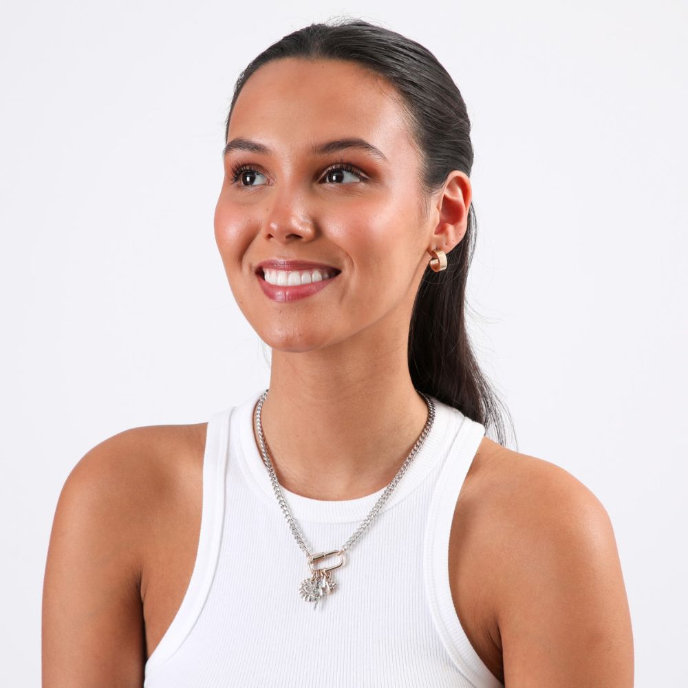 Collar Corto Lighning Plateado Humana