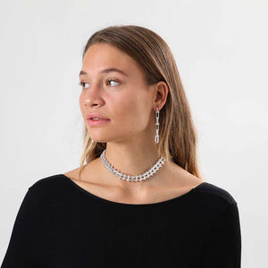 Aros Largo Charlotte Plateado Tatienne