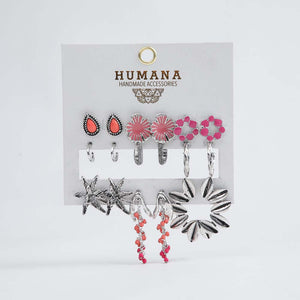 Set Aros Tilo Plateados Humana