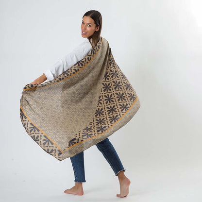 Pañuelo Estampado Castaña Café Tatienne