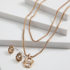 Set de aros y collar Prata Dorado ID