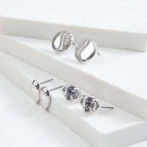 Set De 3 Aros Coffe Plateado Tatienne