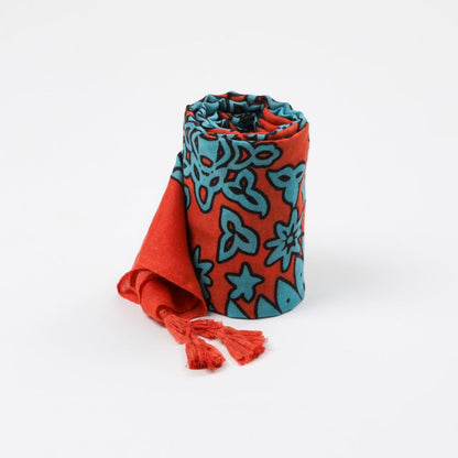 Pañuelo Estampado Fleur Naranjo Tatienne