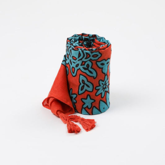 Pañuelo Estampado Fleur Naranjo Tatienne