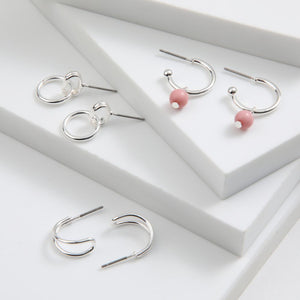 Set de 3 argollas Palo Plateado ID