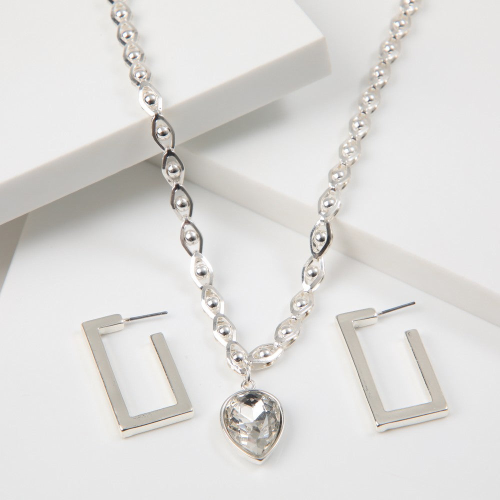 Set De Collar Aixa Plateado Humana