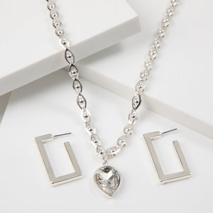 Set De Collar Aixa Plateado Humana