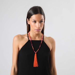 Collar Largo Tormes Naranjo Tatienne