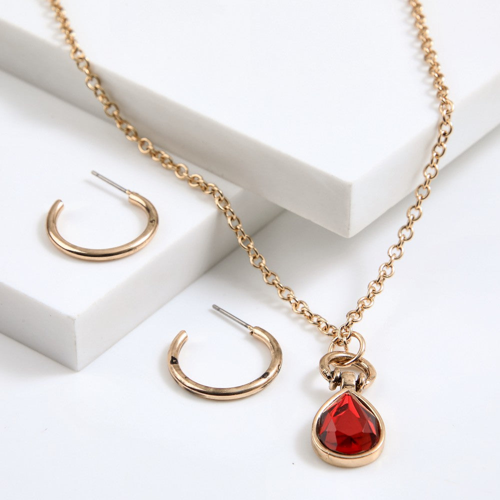 Set De Collar Flamer Dorado Humana