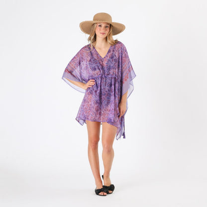 Kimono Sena Estampado floral morado Tatienne