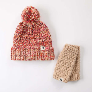 Pack De Gorro Tejido Y Mitones Tejidos Melange Café Humana