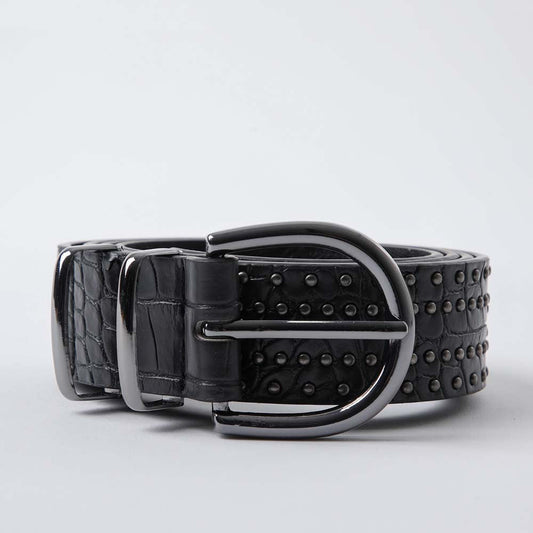 Cinturón Invierno Croco Negro Humana