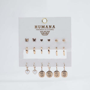 Set Aros Rodiola Dorados Humana