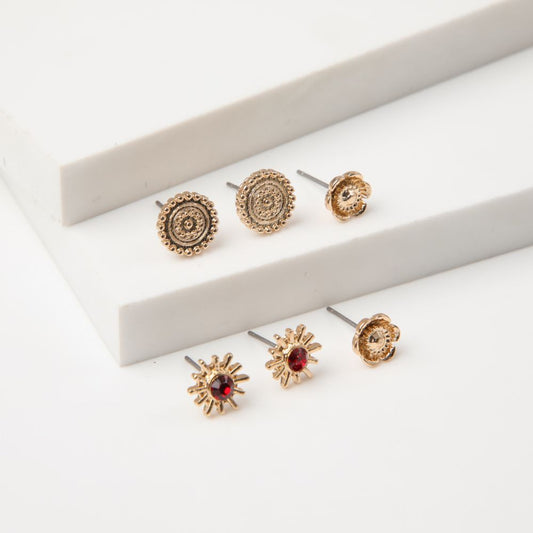 Aros Set Flowered Psychodelia 2 Dorado Tatienne