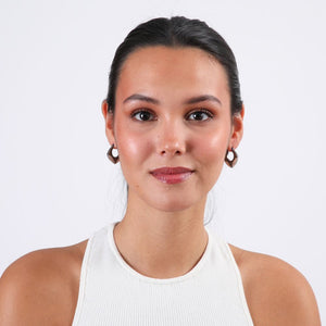 Aros Argolla Rombo Negro Humana