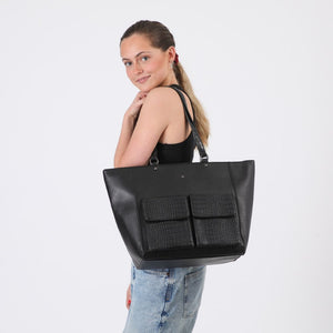 Cartera Tote Nimes Ecocuero Negro ID