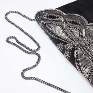 Clutch Border Plateado Tatienne