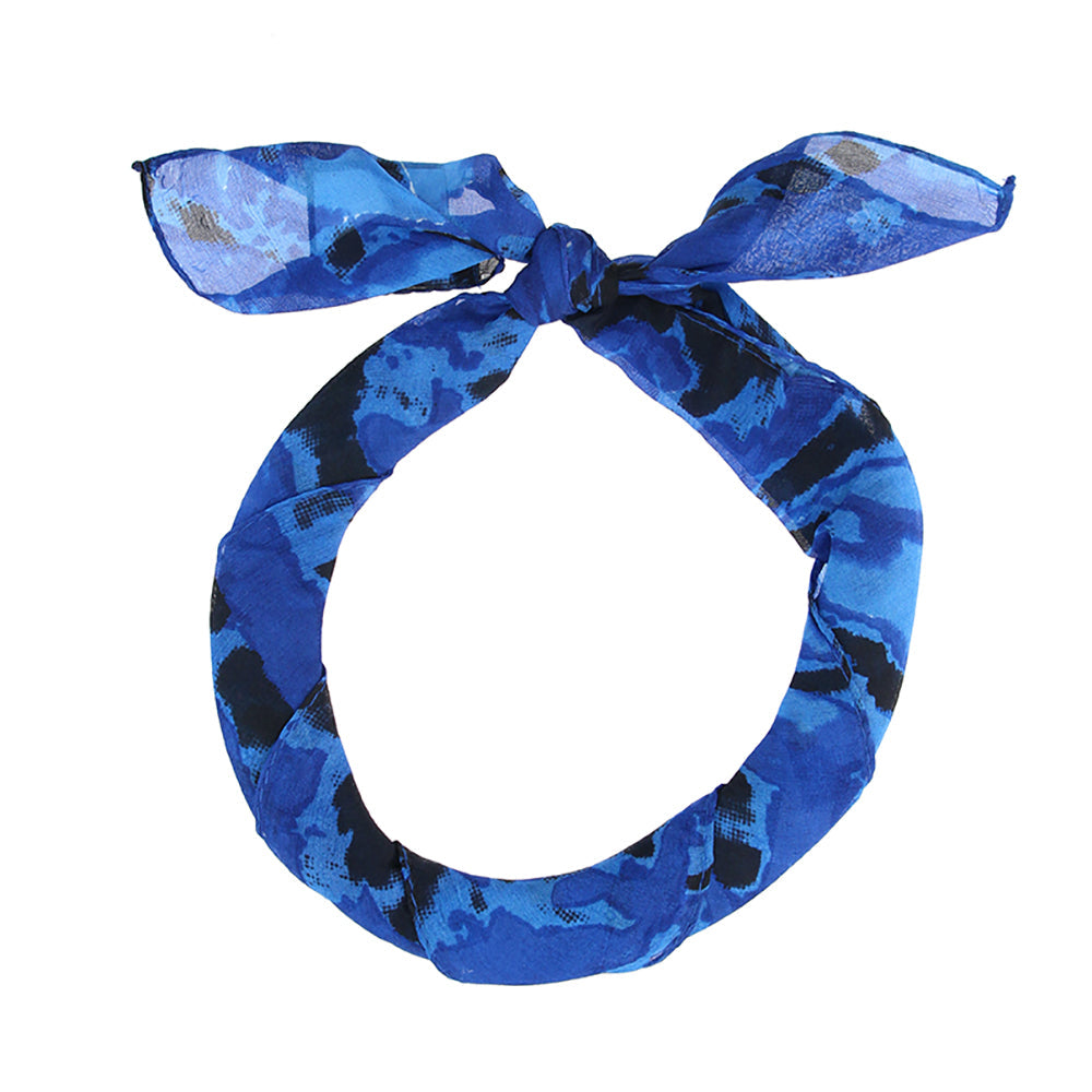 Bandana de Seda Azul Ecléctico Humana