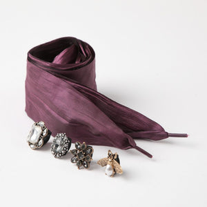 Cordones Con Charms Morado Humana