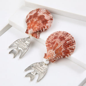 Aros Largos Fish Plateado Humana