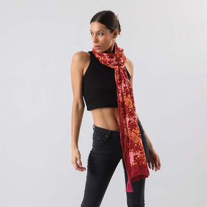 Pañuelo Estampado Floral Rojo i-D