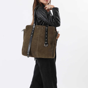 Cartera Cuero Hombro Budapest Olive