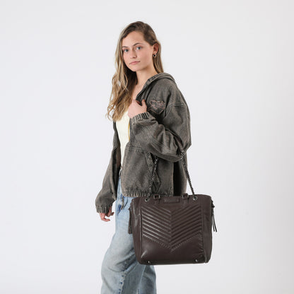 Cartera Cuero Hombro Praga Brown