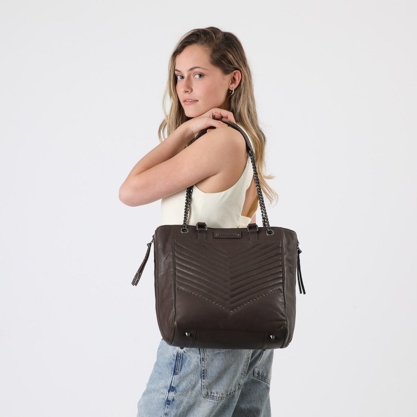 Cartera Cuero Hombro Praga Brown